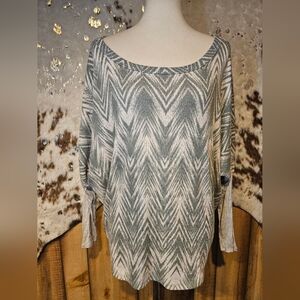 Chevron Patterned Green Sweater